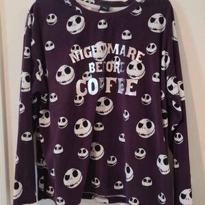 Disney Nightmare Before Christmas Pajama Top - Purple and White